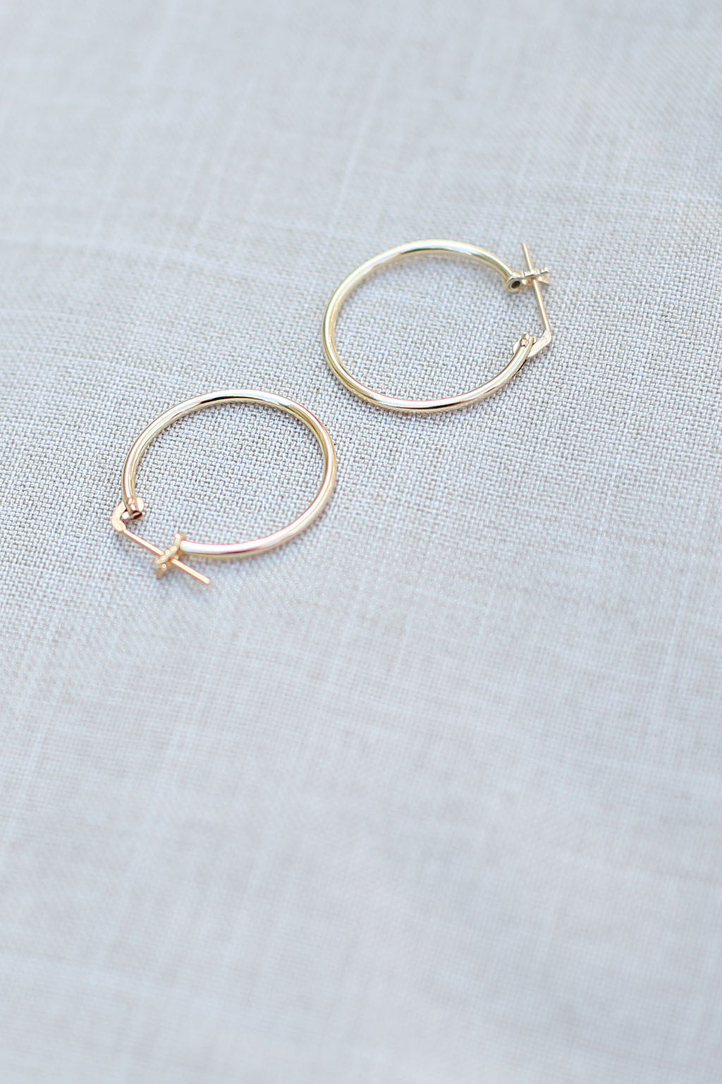 14K Gold Thin 20mm Hoops