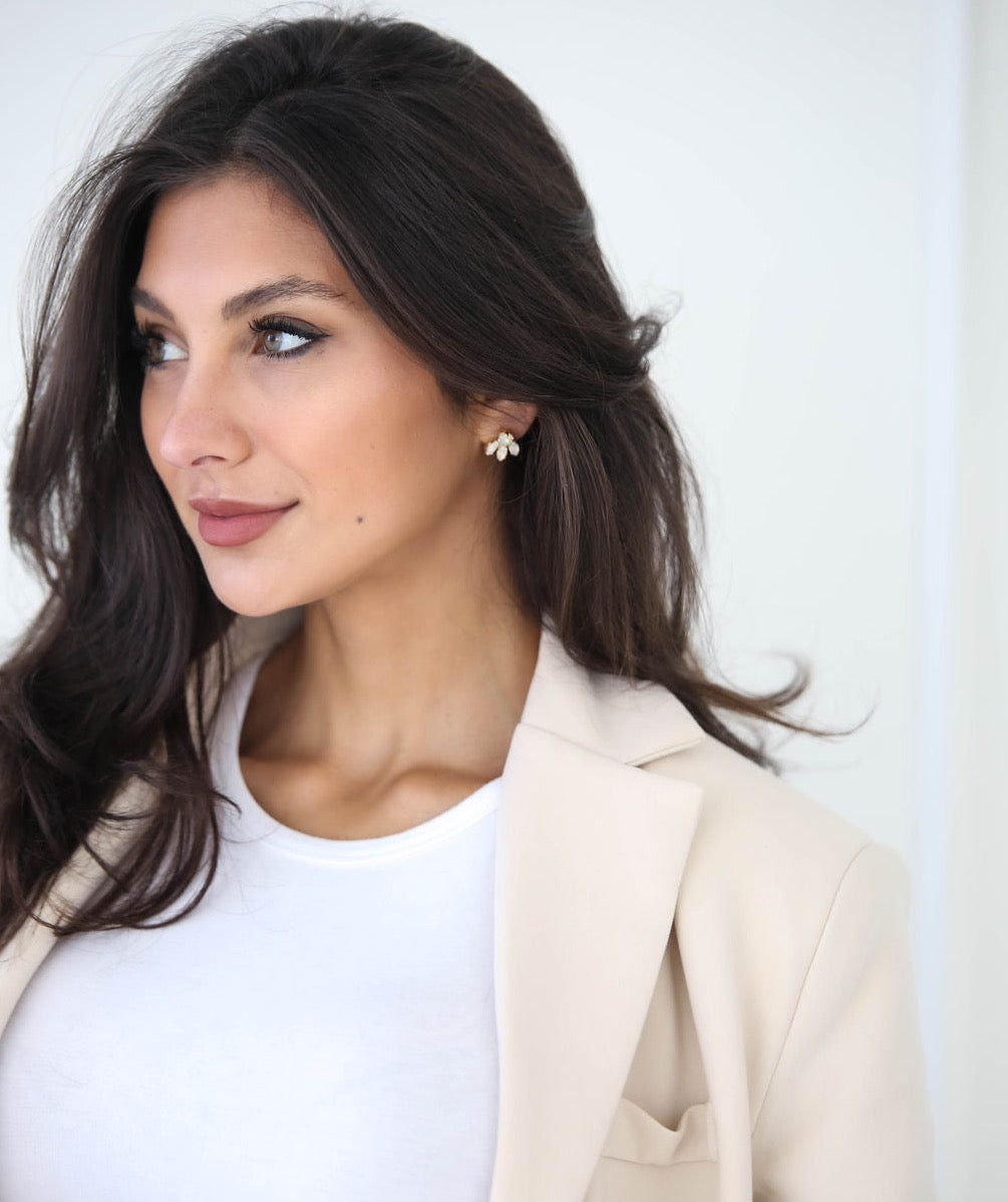 Tahnee Earrings White Shimmer