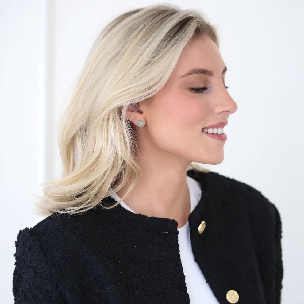 Triangle Matte Turquoise Earrings