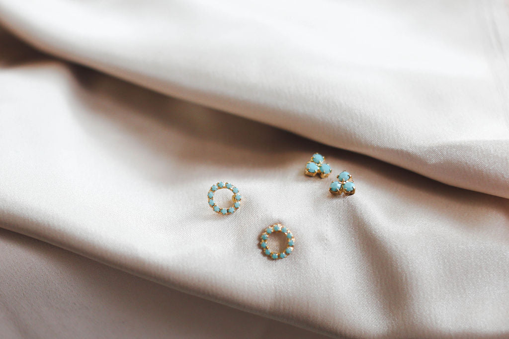 Triangle Matte Turquoise Earrings