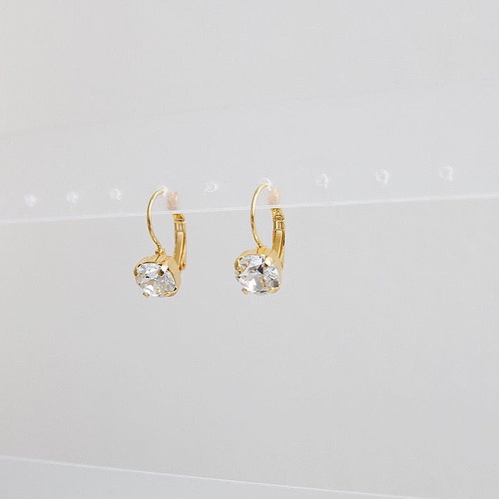 gold leverback earrings