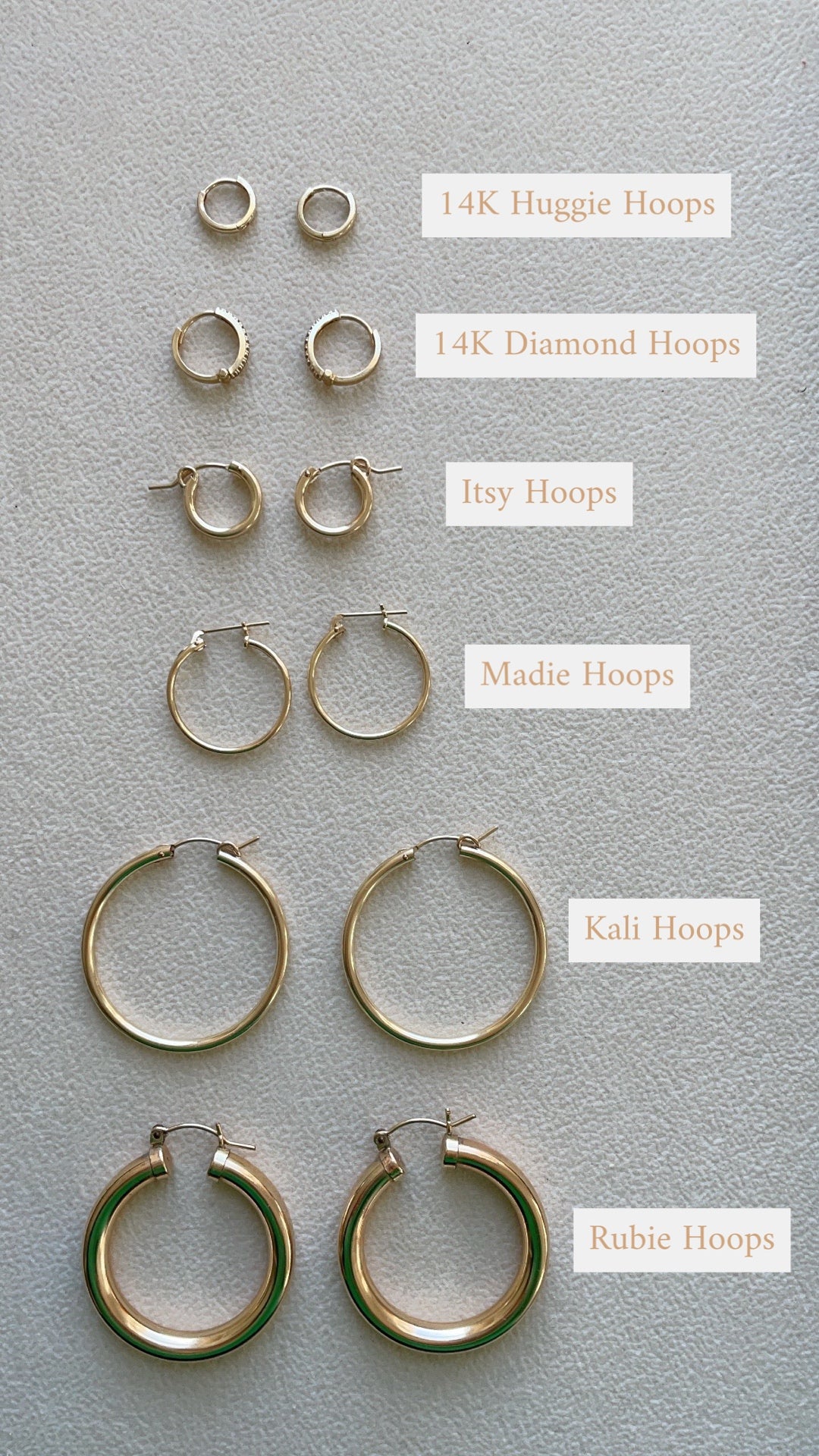 14K Solid Gold Huggie Hoops - 10mm