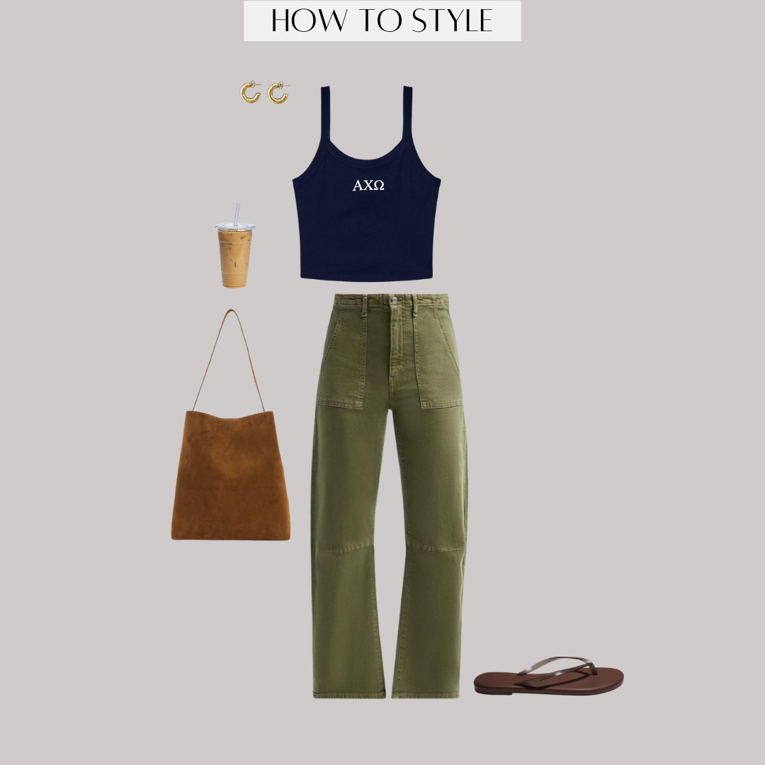Sorority Letter Navy Tank