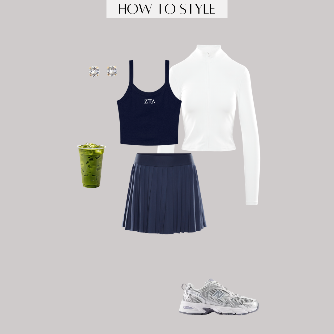 Sorority Letter Navy Tank