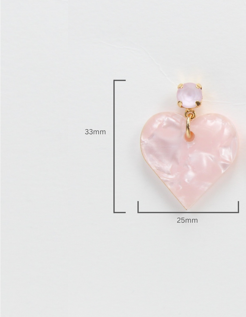 Pink Heart Earrings