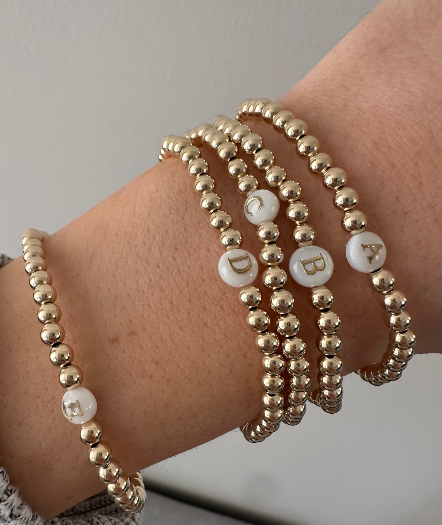 Initial Bracelet: Mother of Pearl