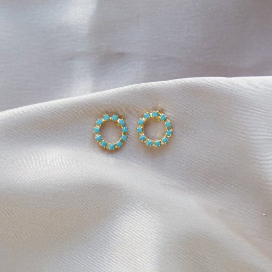 turquoise pave earrings