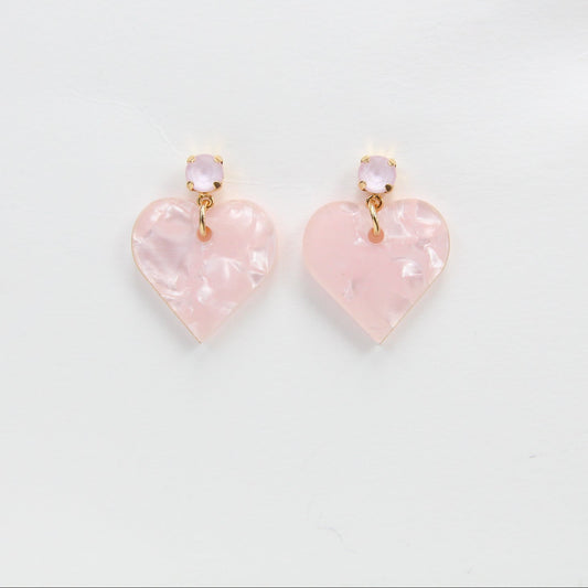 Pink Heart Earrings