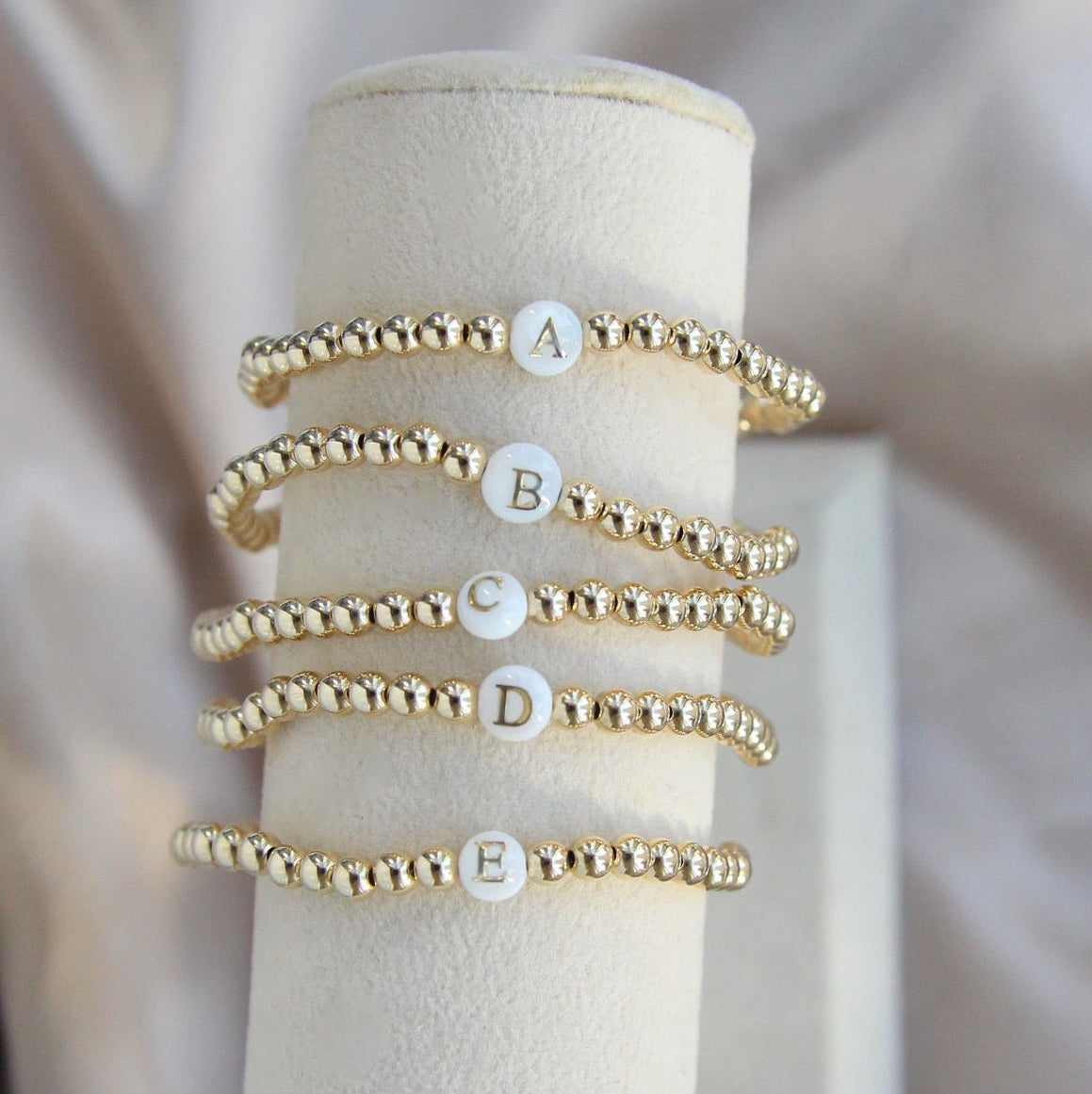 Initial Bracelet: Mother of Pearl