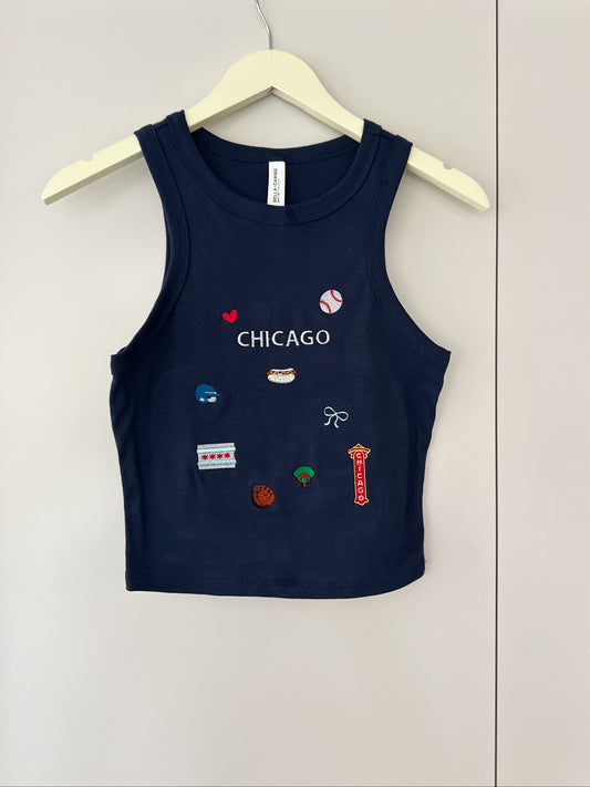 Chicago Navy Tank Top