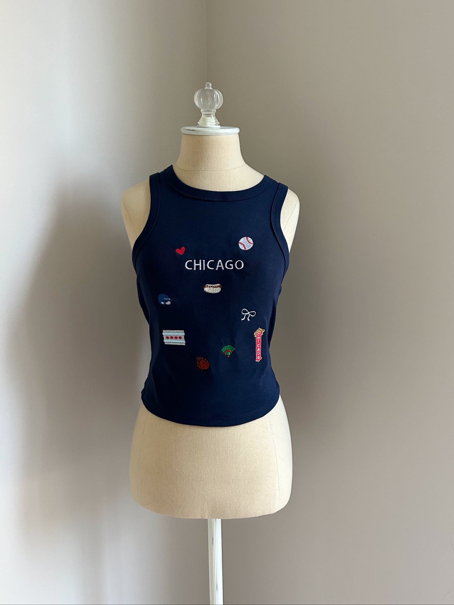 Chicago Navy Tank Top