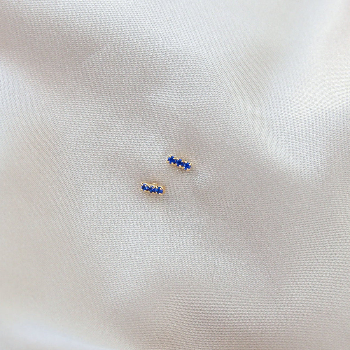 Crystal Sapphire Bar Stud