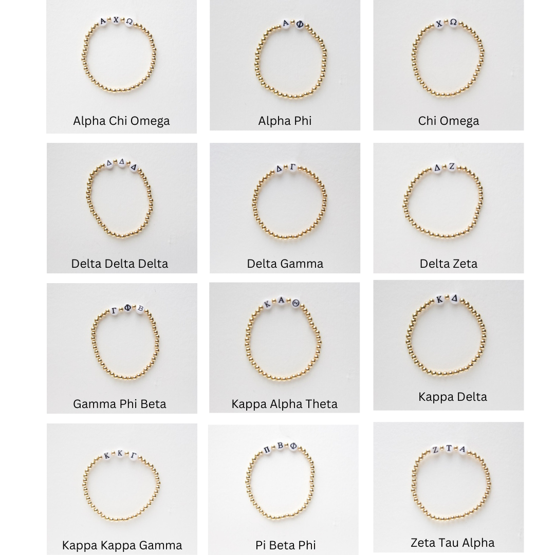 Sorority Bracelet: Greek Letters