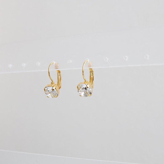 gold leverback earrings